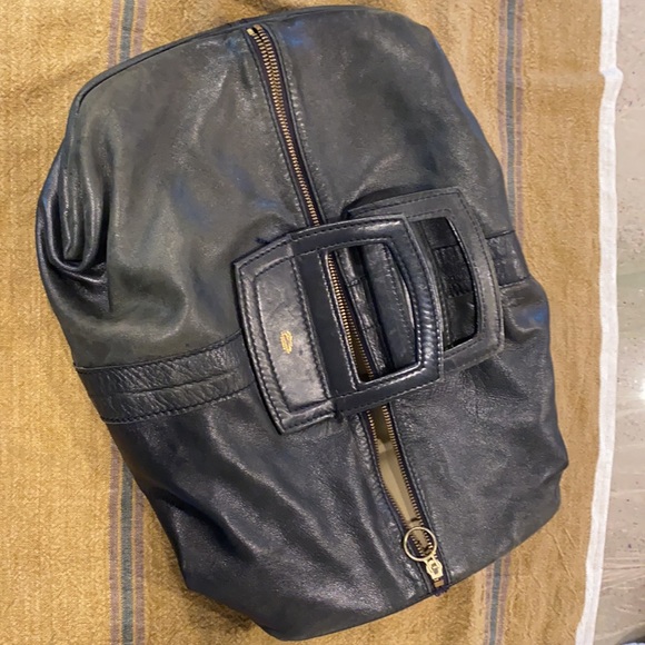 Longchamp vintage black leather weekender valise - Picture 8 of 9
